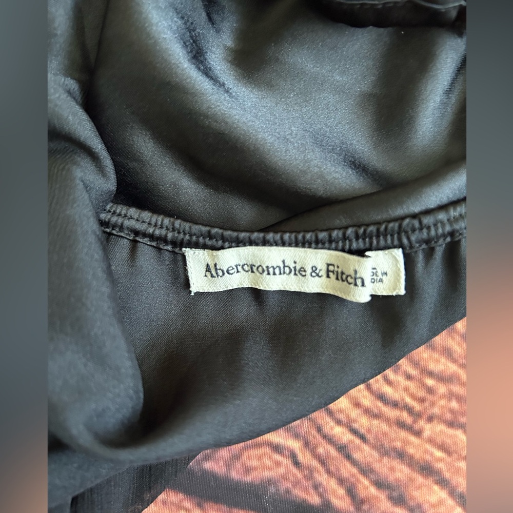 ABERCROMBIE & FITCH Black Silk Bodysuit Size Large - Picture 9 of 10